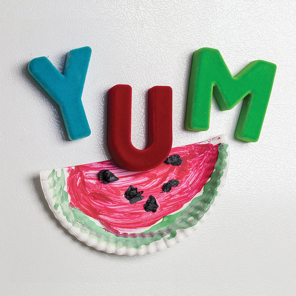 Shop alphabets for children to help spell out easy words like "Yum".