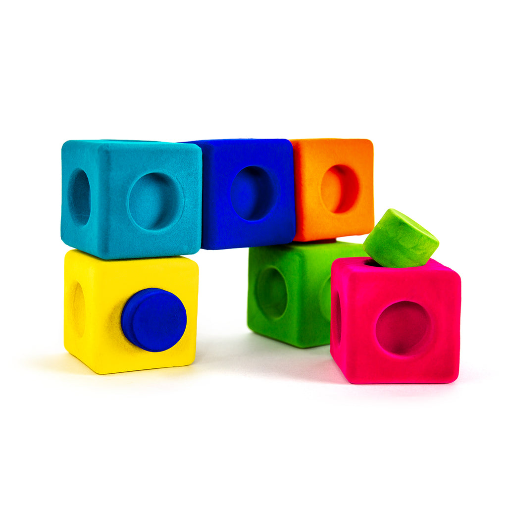 Rubbabu® 13 PC Rubbablox Building Blocks with 6 Large Blocks and 7 Connectors in Bright Colors