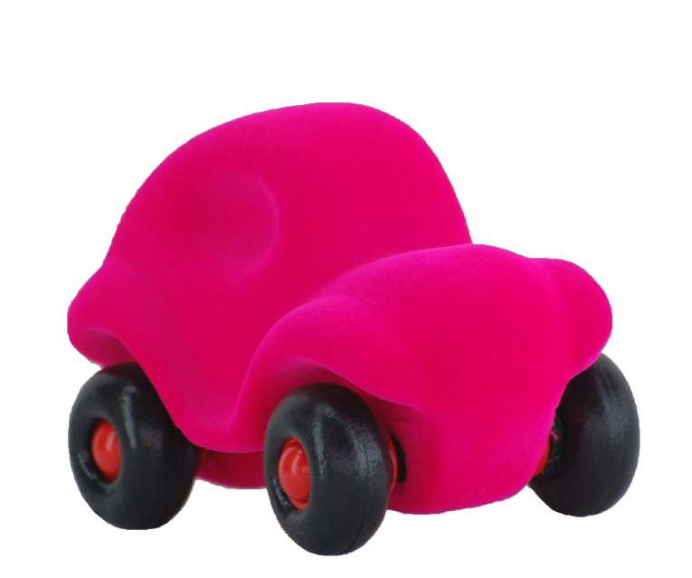 Rubbabu® Pink Car with Black Wheels from the Set of 8 Little Vehicle Assortment.