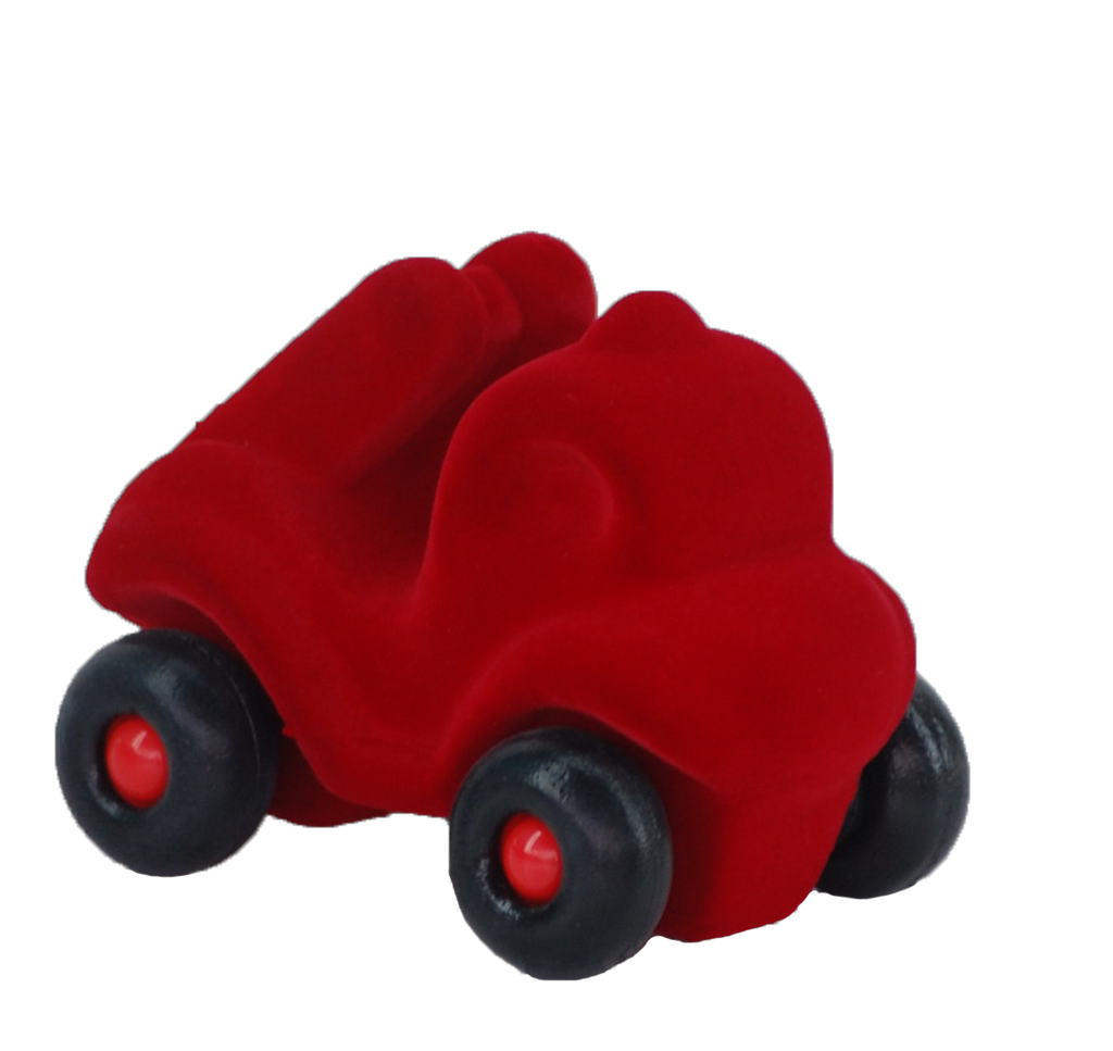 Rubbabu® Red Fire Engine with Black Wheels from the Set of 8 Little Vehicle Assortment.