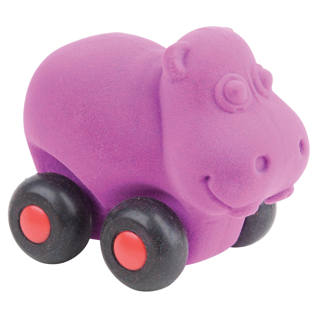 Purple hippo aniwheelie with black wheels.