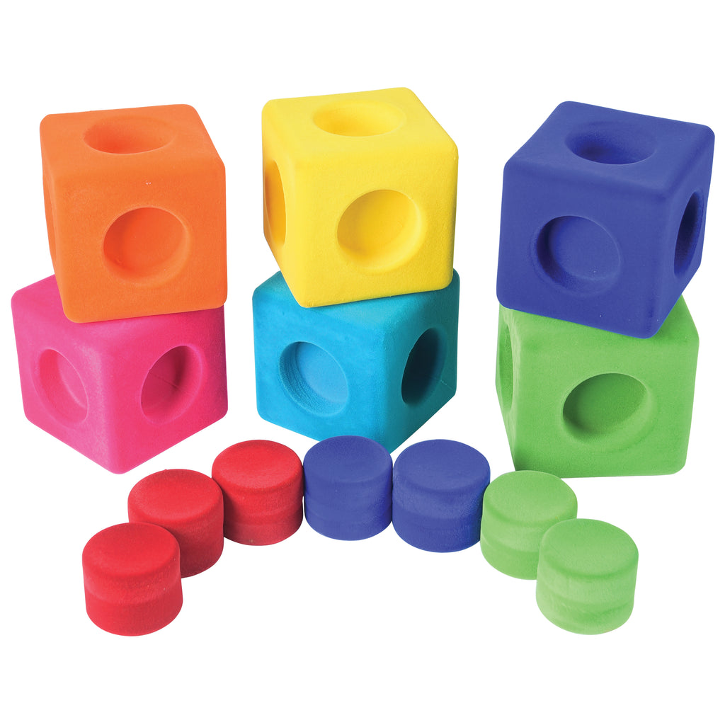 Rubbabu® 13 PC Rubbablox Building Blocks with 6 Large Blocks and 7 Connectors in Bright Colors